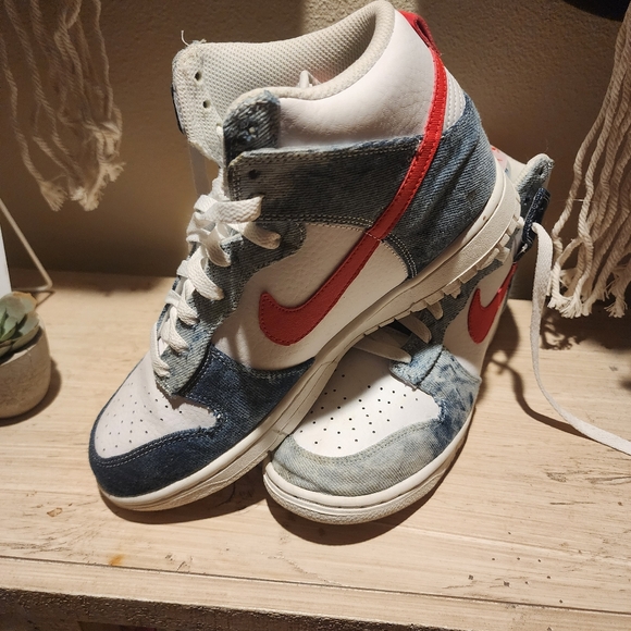 Nike Dunks High Washed Denim - Picture 2 of 4